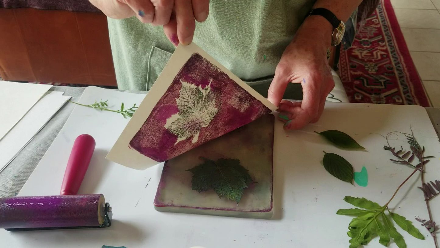 Atelier créatif - Impressions végétales sur plaque de gel