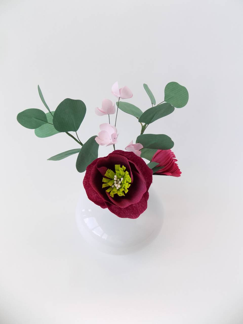 Mini bouquet de fleurs en papier - rose