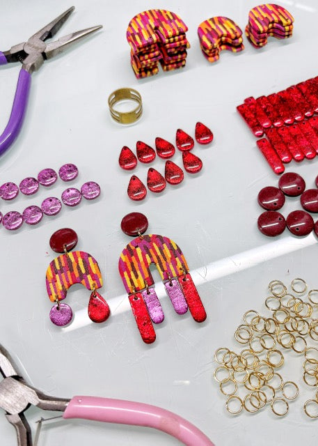 Atelier créatif - Boucles d'oreilles en argile polymére