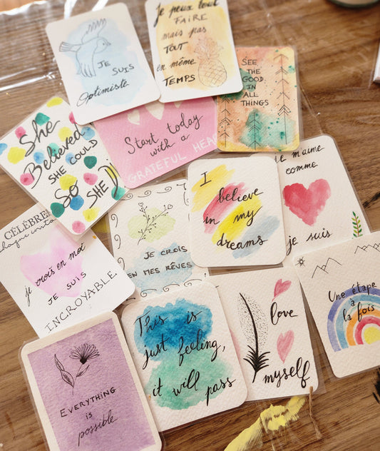 Atelier créatif – Cartes d’Affirmations Positives à l'aquarelle