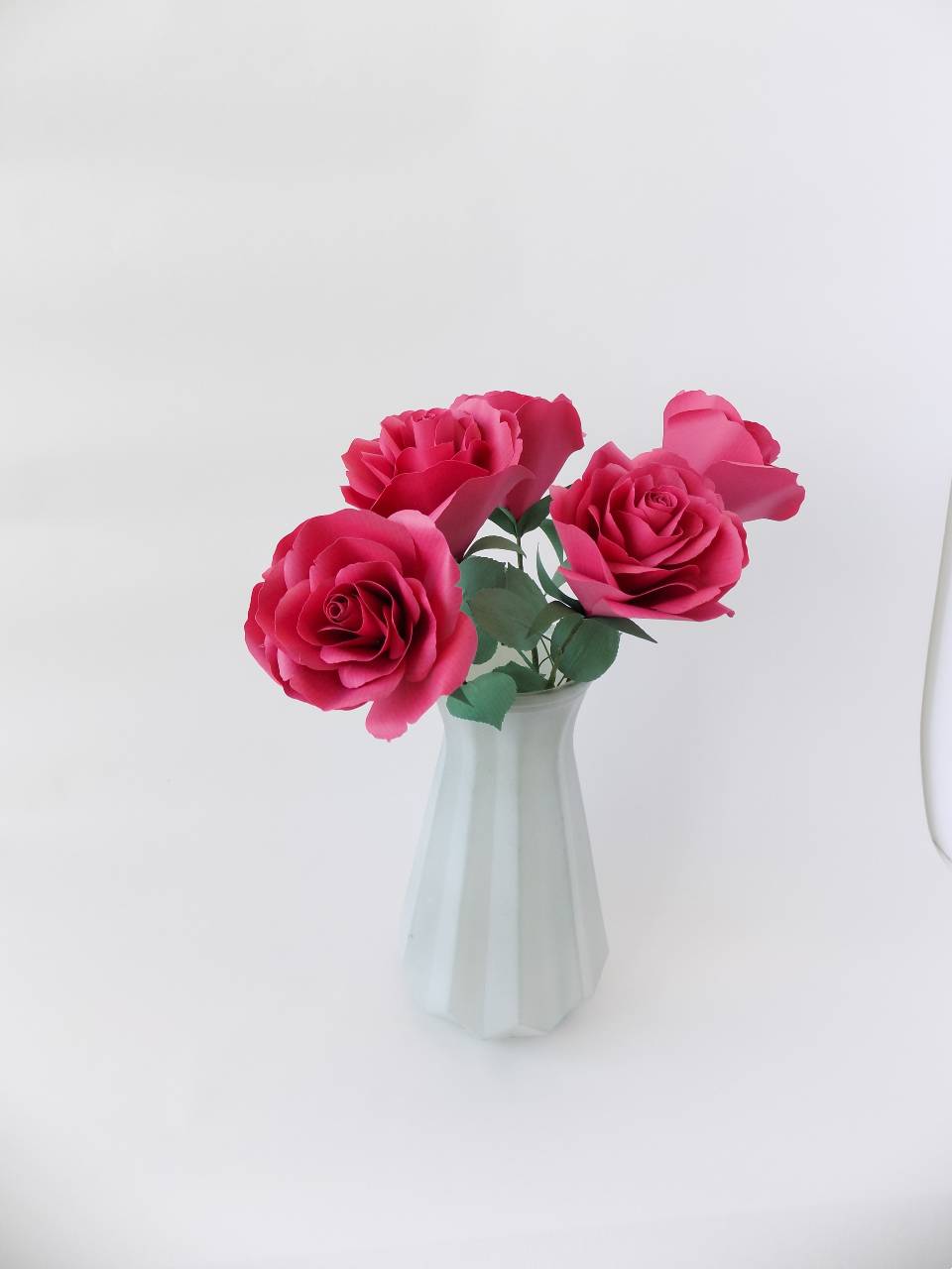 Bouquet de roses en papier - fushia