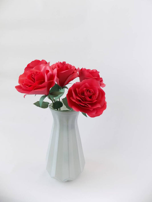 Bouquet de roses en papier - rouge