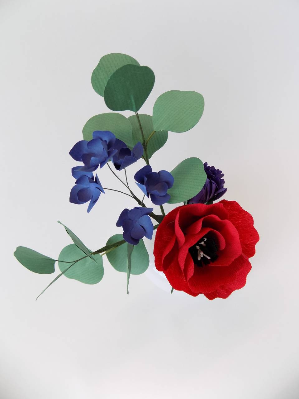 Mini bouquet de fleurs en papier - rouge
