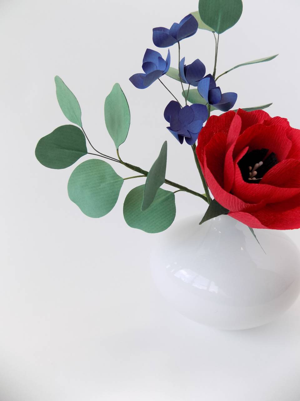 Mini bouquet de fleurs en papier - rouge