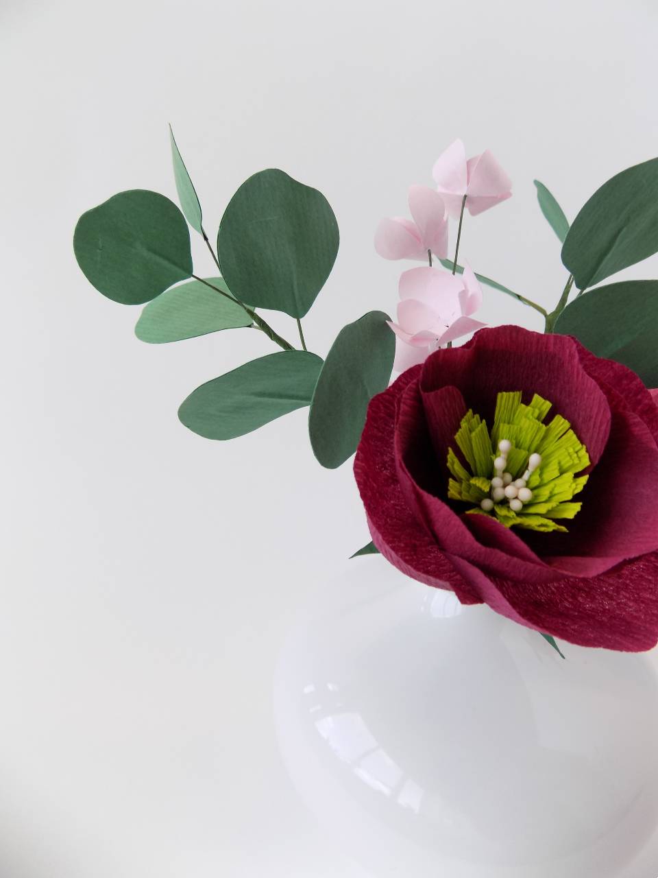 Mini bouquet de fleurs en papier - rose