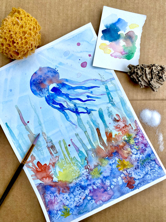 Atelier créatif pour enfants : 🐙 Fonds marins à l’aquarelle