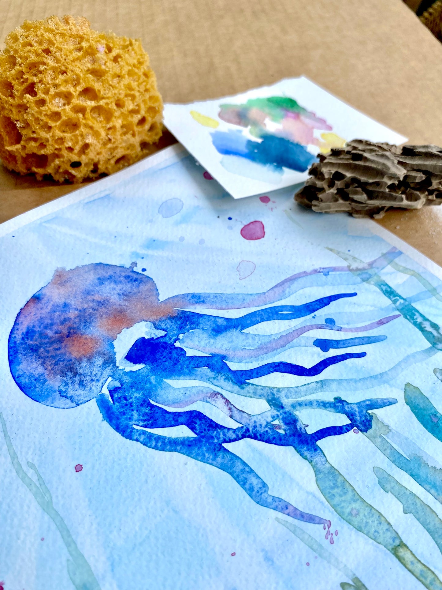 Atelier créatif pour enfants : 🐙 Fonds marins à l’aquarelle