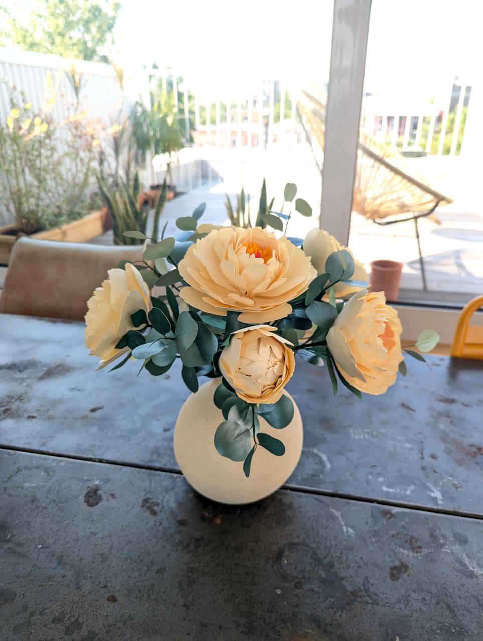 Bouquet de pivoines en papier